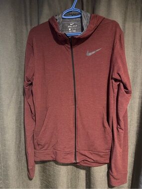 Nike Women’s Maroon Full-Zip Dri-FIT Utility Jacket